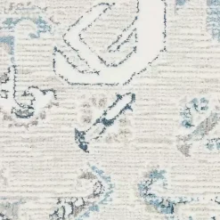 Kirklands Home Dove Gray Ornate Bordered Area Rug, 5x7 Clearance