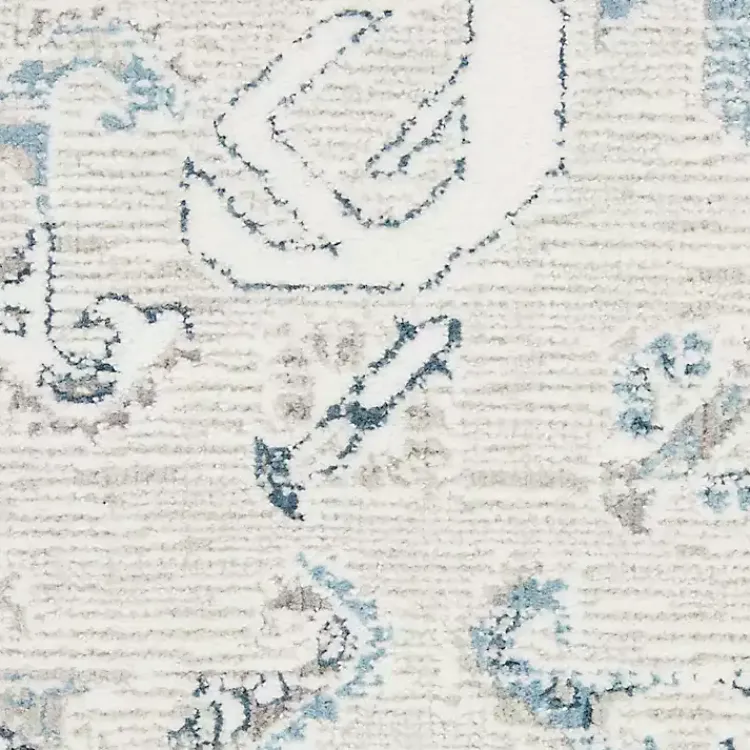 Kirklands Home Dove Gray Ornate Bordered Area Rug, 5x7 Clearance