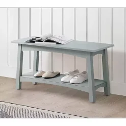 Kirklands Home Dove Rustic Farmhouse Wood Bench Gray