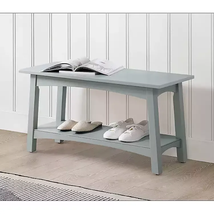 Kirklands Home Dove Rustic Farmhouse Wood Bench Gray