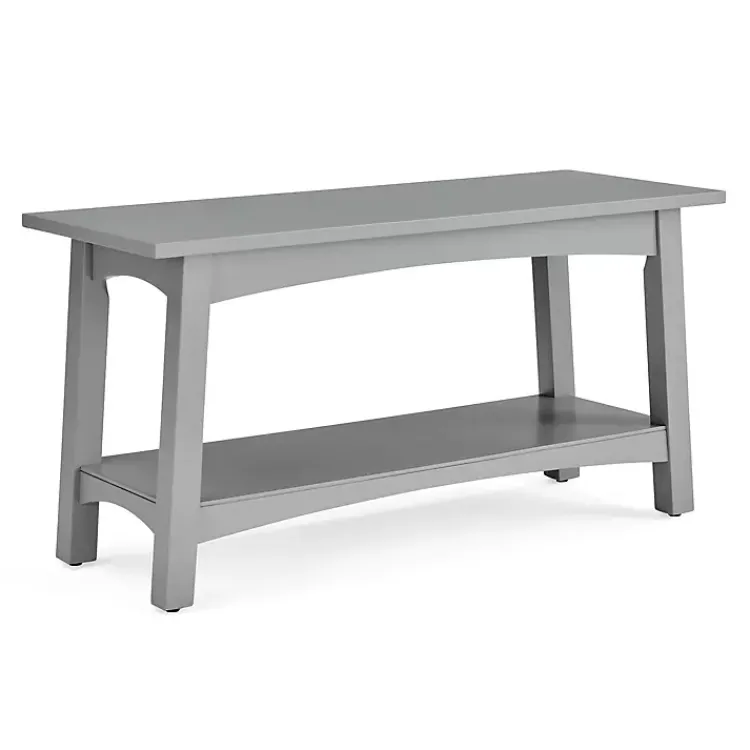 Kirklands Home Dove Rustic Farmhouse Wood Bench Gray