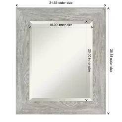 Kirklands Home Dove Gray Scoop Frame Beveled Mirror, 22x26 in. Discount