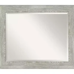 Kirklands Home Dove Gray Scoop Frame Beveled Mirror, 34x28 in. Online