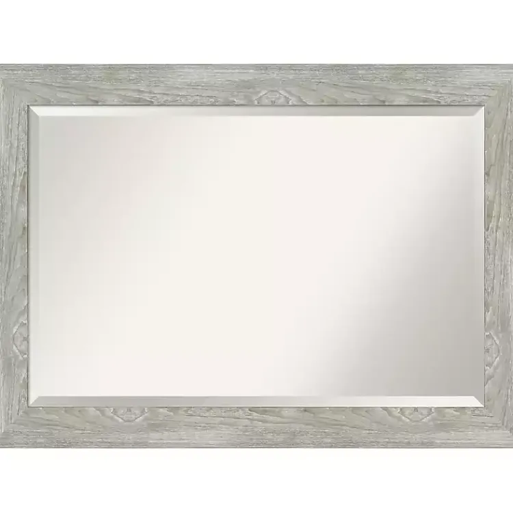 Kirklands Home Dove Gray Scoop Frame Beveled Mirror, 42x30 in. Online