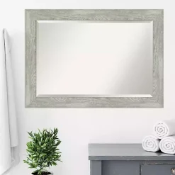Kirklands Home Dove Gray Scoop Frame Beveled Mirror, 42x30 in. Online