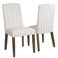 Kirklands Home Dove Gray Stripe Parsons Chairs, Set of 2 Outlet