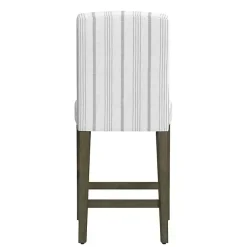 Kirklands Home Dove Gray Striped Upholstered Bar Stool Outlet