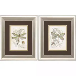 Kirklands Home Dragonfly Silver Framed Art Prints, Set of 2