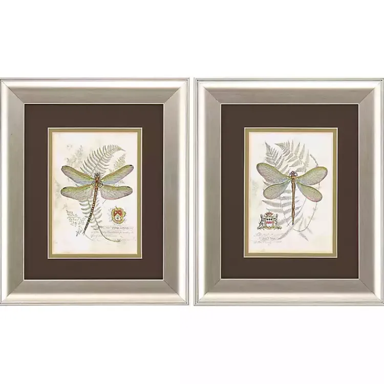 Kirklands Home Dragonfly Silver Framed Art Prints, Set of 2