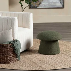 Kirklands Home Drak Boucle Mushroom Storage Ottoman Green Online