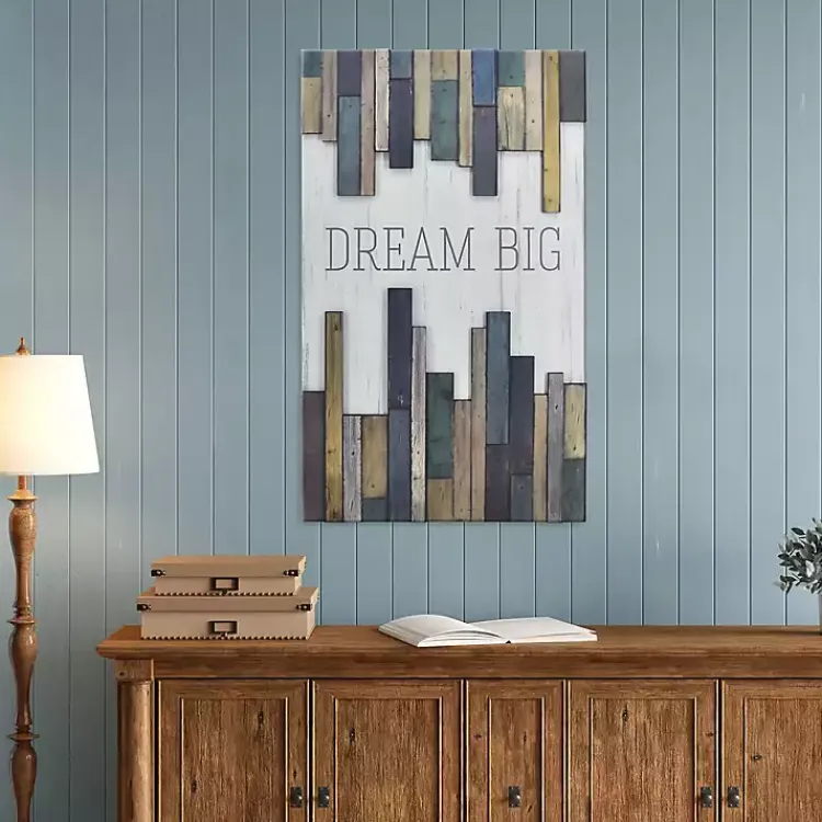Kirklands Home Dream Big Wood Slat Wall Plaque