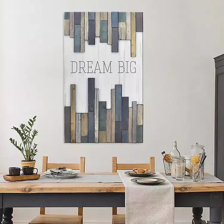 Kirklands Home Dream Big Wood Slat Wall Plaque