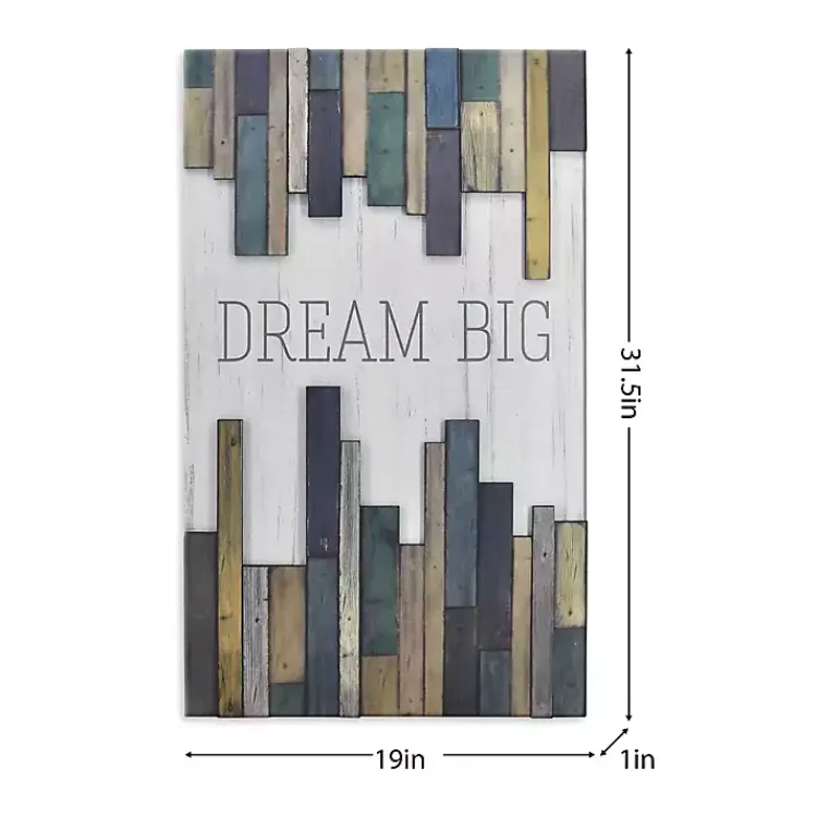 Kirklands Home Dream Big Wood Slat Wall Plaque