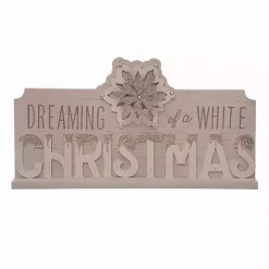 Christmas Decorations>Kirklands Home Dreaming of a Christmas Tabletop Sign White