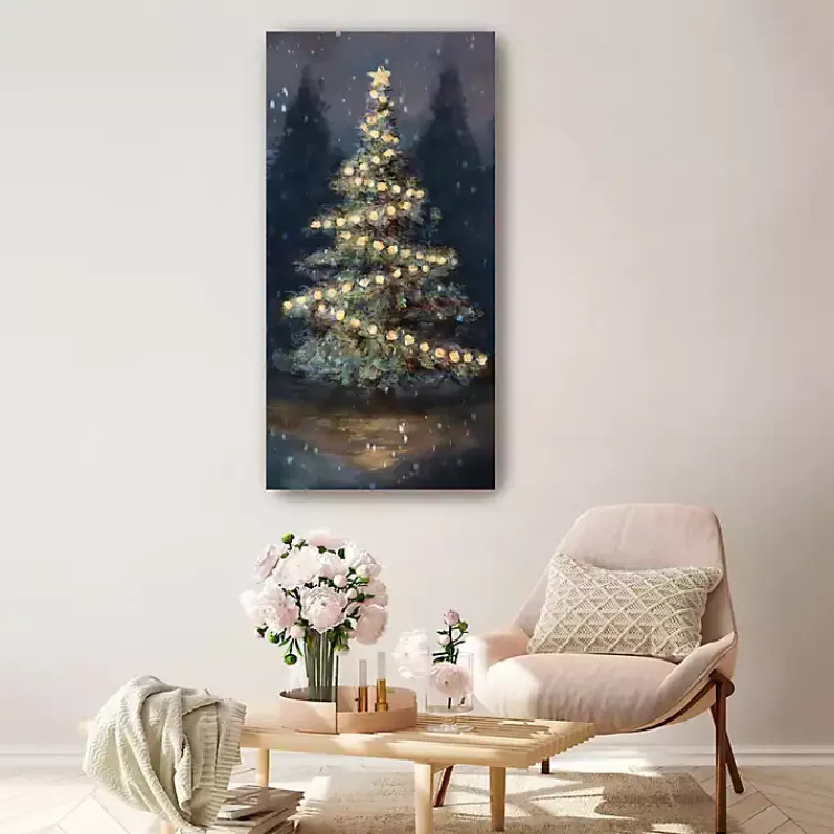 Christmas Art & Wall Decor>Kirklands Home Dreamy Christmas Tree Canvas Art Print, 20x40 in.