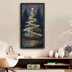 Christmas Art & Wall Decor>Kirklands Home Dreamy Christmas Tree Framed Canvas Art, 22x42 in.