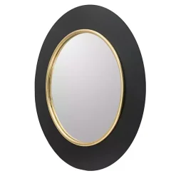 Kirklands Home Drew II Black and Gold Round LED Mirror Hot