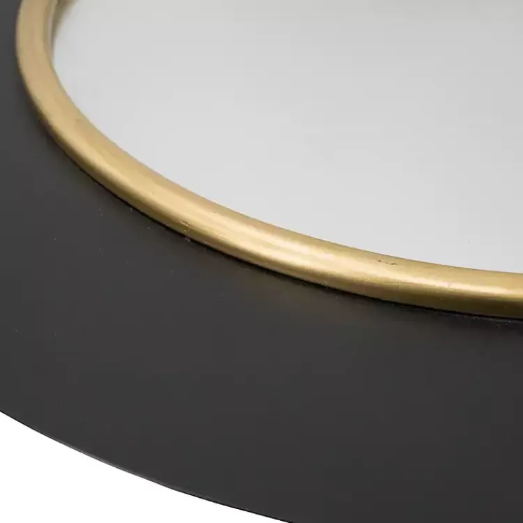 Kirklands Home Drew II Black and Gold Round LED Mirror Hot