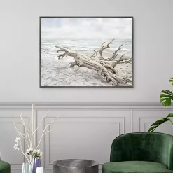 Kirklands Home Driftwood On The Beach Framed Canvas Art Print Multi New