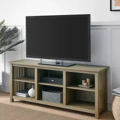 Kirklands Home Driftwood Slatted Sides Media Cabinet Gray Sale