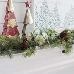 Arrangements & Greenery>Kirklands Home Drooping Snowy Ming Pine Christmas Garland Green