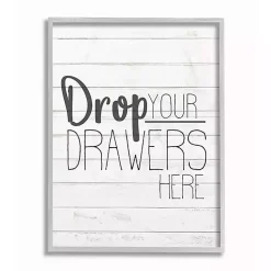 Kirklands Home Drop Your Drawers Here Framed Wall Plaque White Best