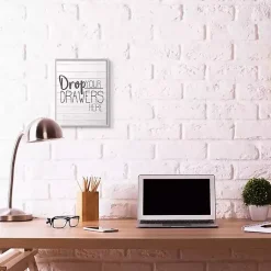 Kirklands Home Drop Your Drawers Here Framed Wall Plaque White Best