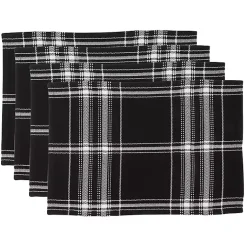 Kirklands Home Dual White and Black Cotton Placemats, Set of 4 Best
