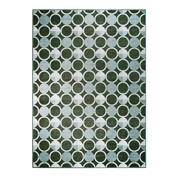 Kirklands Home Dula Sage Green Washable Area Rug, 5x7 Outlet