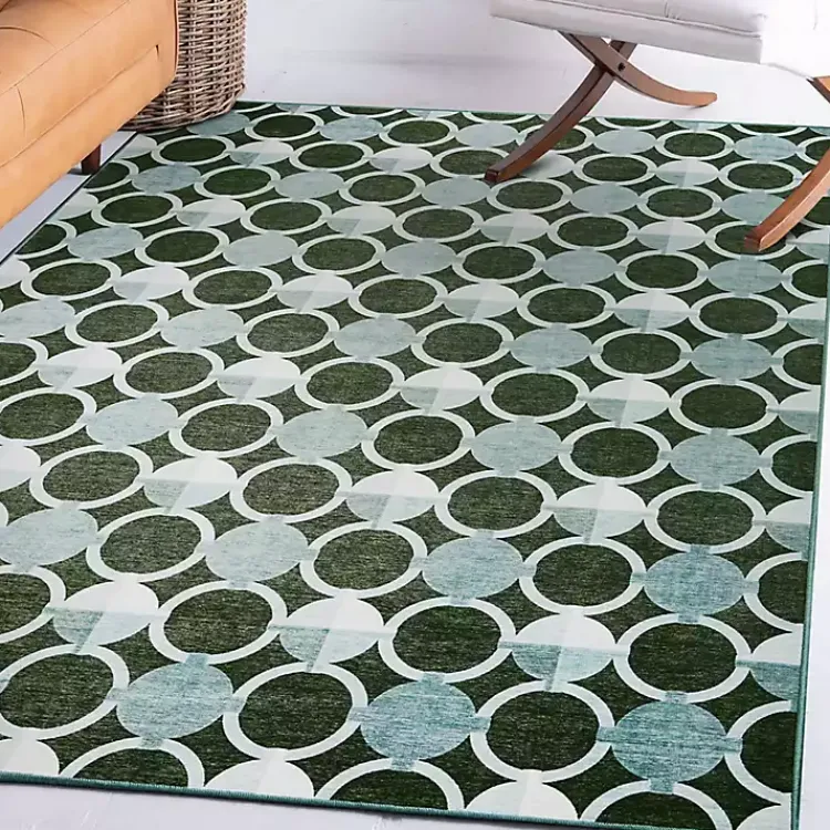 Kirklands Home Dula Sage Green Washable Area Rug, 5x7 Outlet