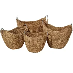 Baskets & Boxes>Kirklands Home Dutch Woven Seagrass Baskets, Set of 4 Brown