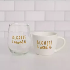 Kirklands Home Earned It 2-pc. Mug & Wine Glass Set Best