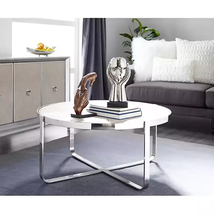 Decorative Trays>Kirklands Home Earthy Abstract Cracked Decorative Tray Silver