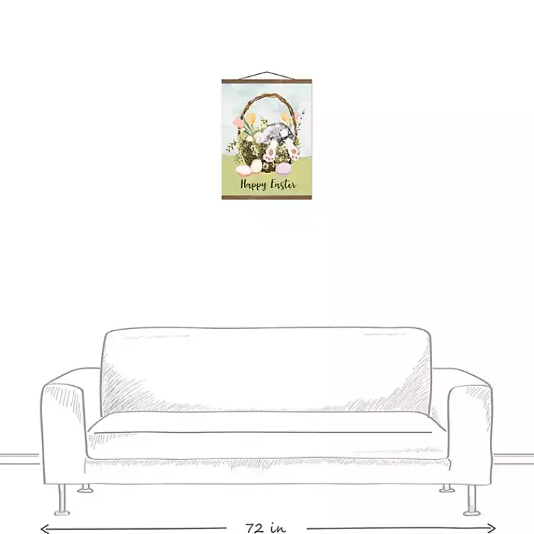 Easter Decorations>Kirklands Home Easter Basket Bunny Teak Hanging Canvas Art Print