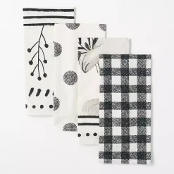 Easter Decorations>Kirklands Home Easter Black and White Tea Towels, Set of 4