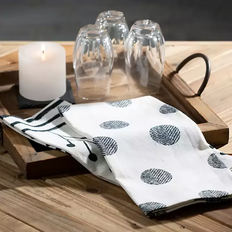 Easter Decorations>Kirklands Home Easter Black and White Tea Towels, Set of 4