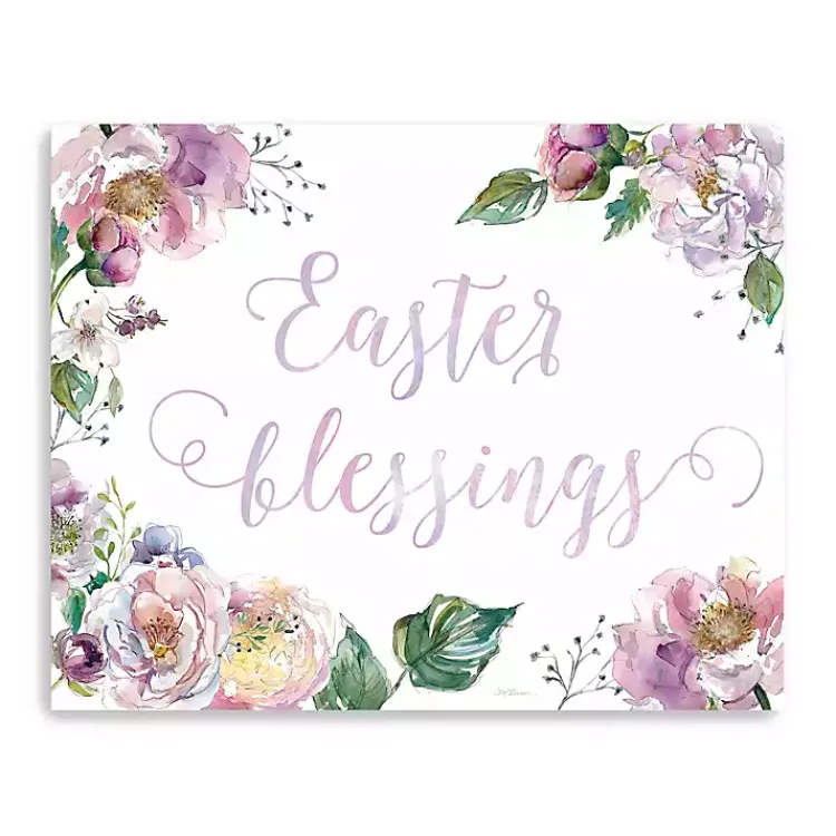 Easter Decorations>Kirklands Home Easter Blessings Floral Canvas Art Print