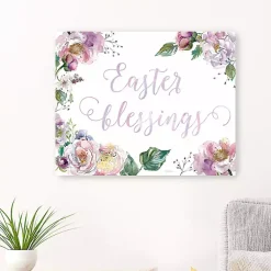 Easter Decorations>Kirklands Home Easter Blessings Floral Canvas Art Print
