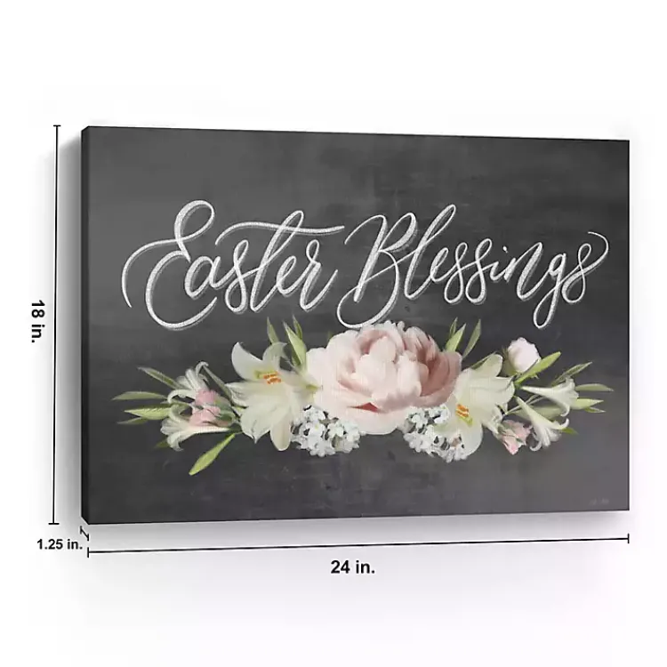 Easter Decorations>Kirklands Home Easter Blessings Floral Chalk Canvas Art Print