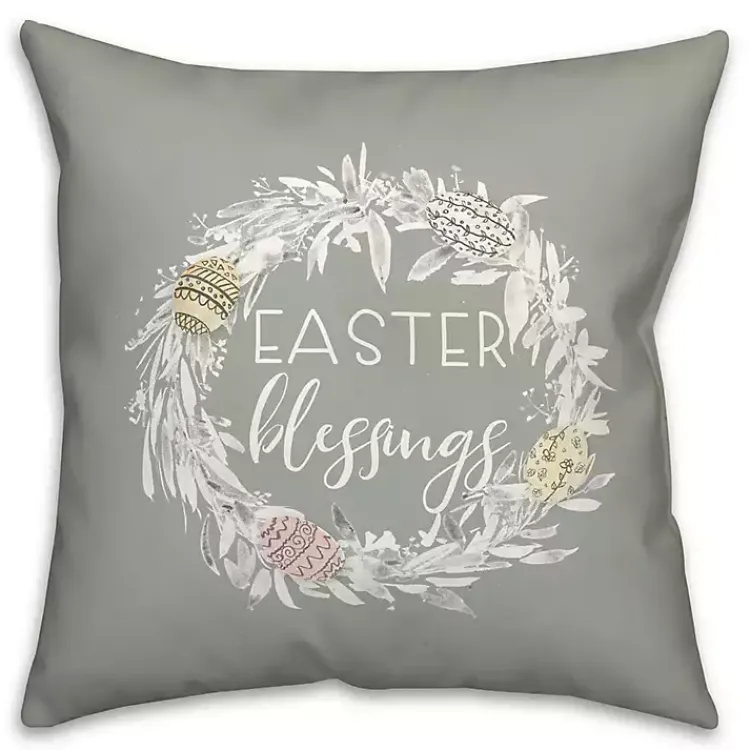 Easter Decorations>Kirklands Home Easter Blessings Wreath Outdoor Throw Pillow