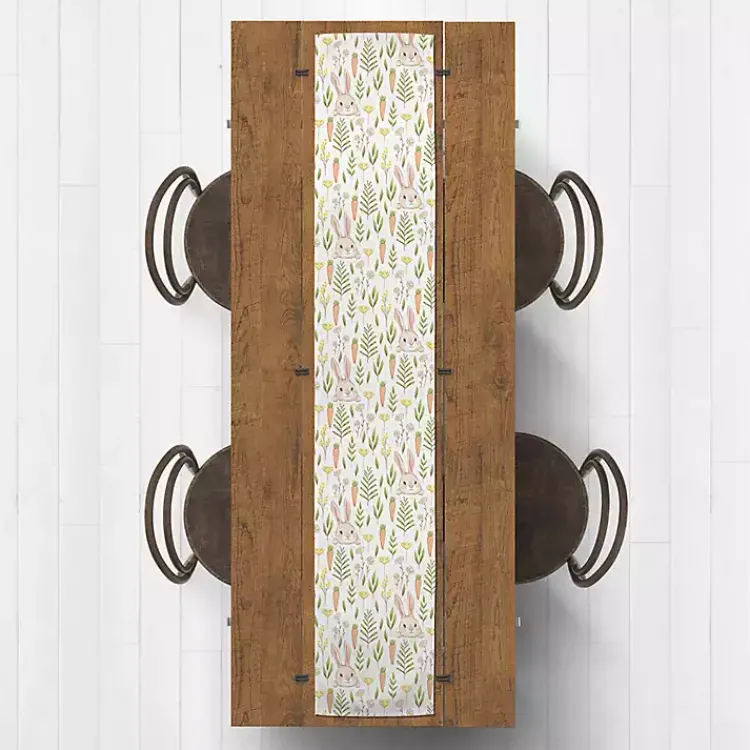 Easter Decorations>Kirklands Home Easter Bunnies and Carrots Table Runner, 72 in.