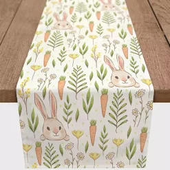 Easter Decorations>Kirklands Home Easter Bunnies and Carrots Table Runner, 90 in.