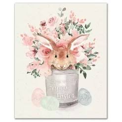 Easter Decorations>Kirklands Home Easter Bunny Bucket Canvas Art Print