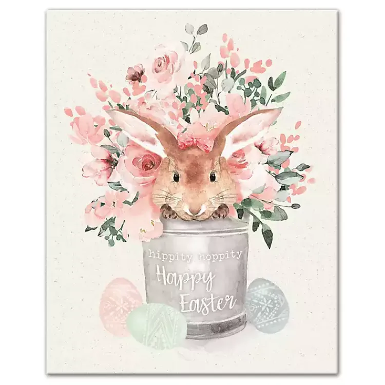 Easter Decorations>Kirklands Home Easter Bunny Bucket Canvas Art Print