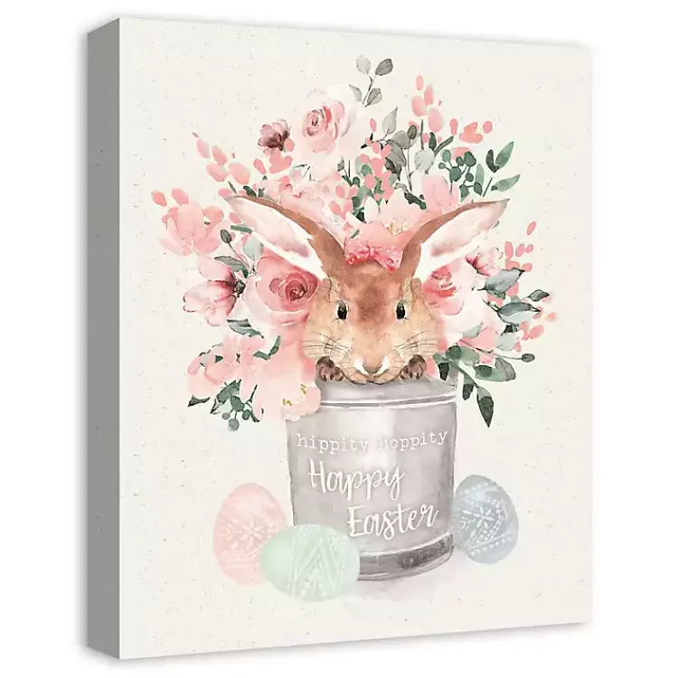 Easter Decorations>Kirklands Home Easter Bunny Bucket Canvas Art Print