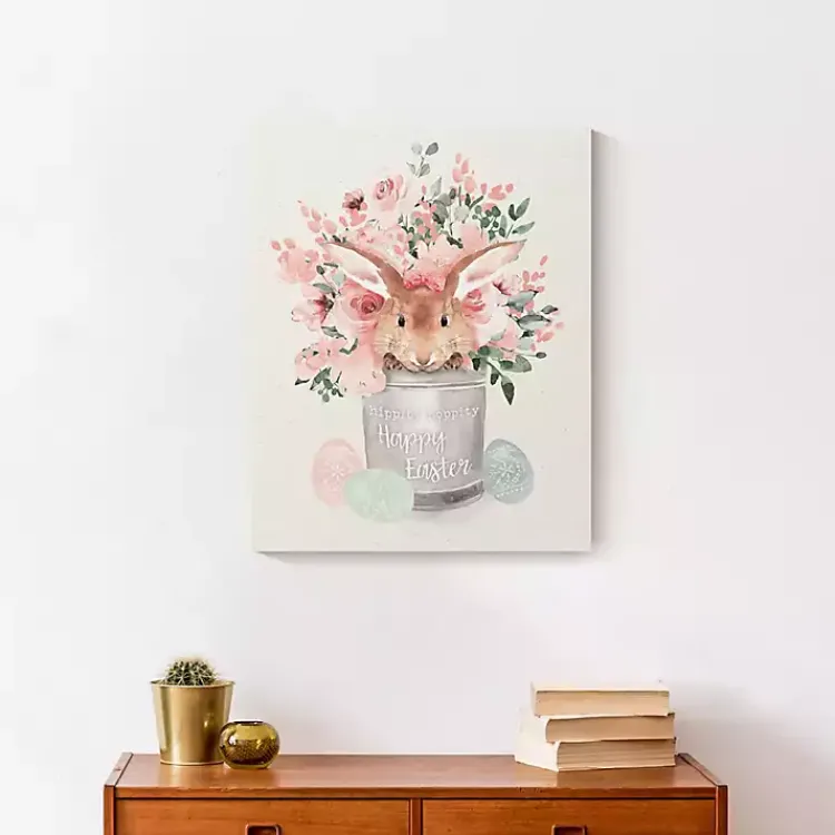 Easter Decorations>Kirklands Home Easter Bunny Bucket Canvas Art Print