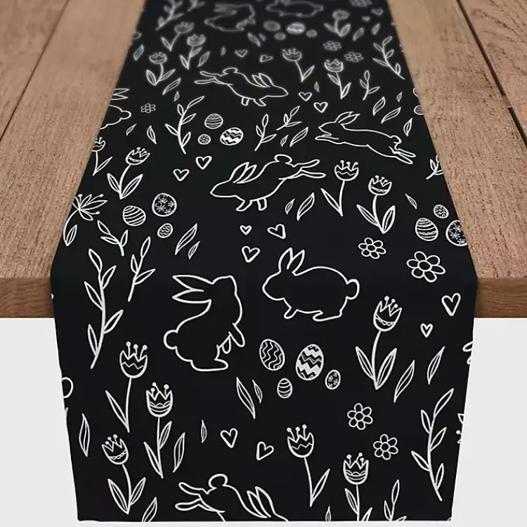 Easter Decorations>Kirklands Home Easter Chalk Outline Table Runner, 72 in.