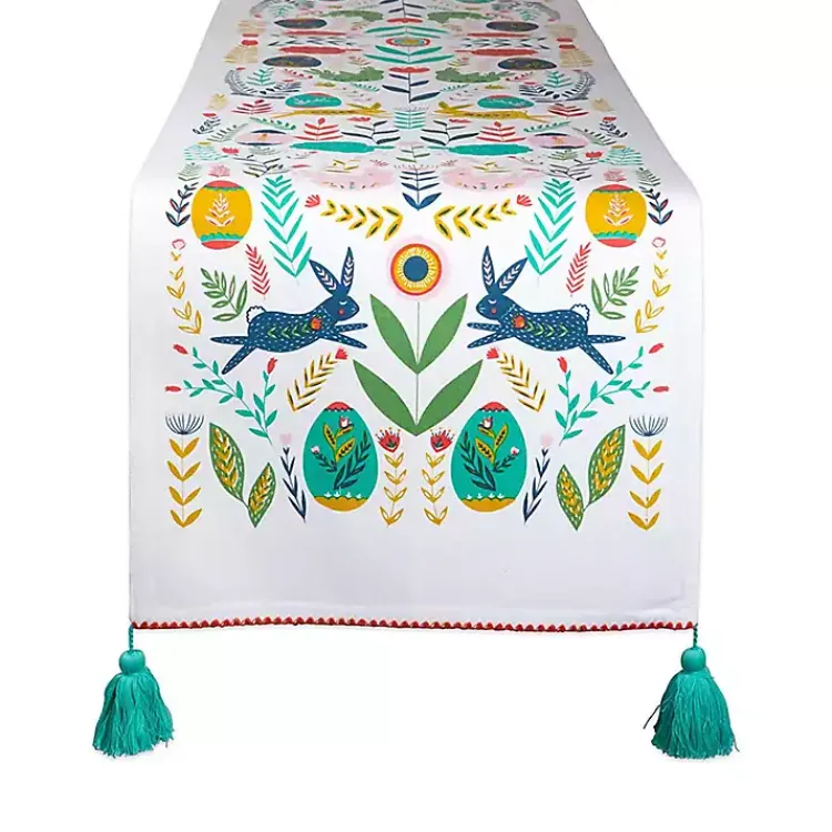 Easter Decorations>Kirklands Home Easter Garden Folk Table Runner, 72 in.