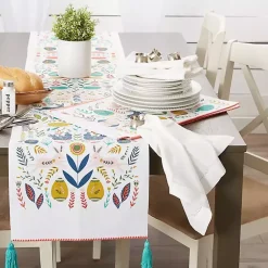 Easter Decorations>Kirklands Home Easter Garden Folk Table Runner, 108 in.