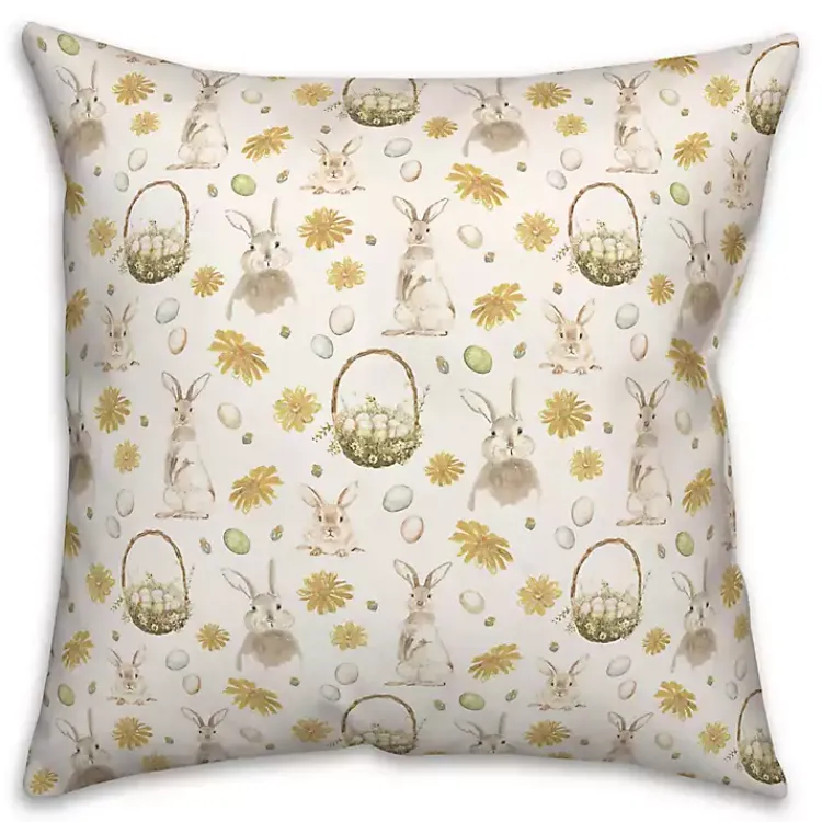 Easter Decorations>Kirklands Home Easter Greetings Bunny Pillow
